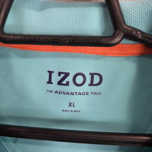 Mens Izod Advantage Blue Polo Shirt Short Sleeve Cotton Blend Size XL - Picture 3 of 8